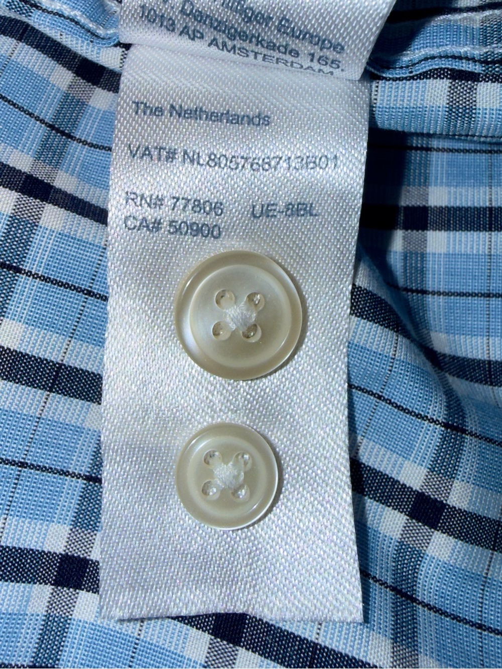 Tommy Hilfiger Blue and Navy Check Long-Sleeve Button-Down Shirt - Picture 3 of 5